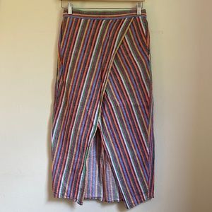 Madewell Overlay Skirt in Rainbow Stripe